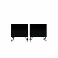 Designed To Furnish Rockefeller 1-Drawer Black Nightstand, 21.65 x 20.08 x 17.62 in., 2PK DE2616463